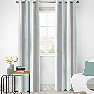 Visillo para ventana Dax (140 x 250 cm, 100% poliéster, Blanco/Azul/Gris)