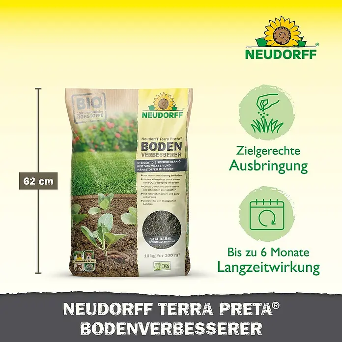 Neudorff Terra Preta Bodenverbesserer - 10 kg - Bild eines Sacks Neudorff Terra Preta Bodenverbesserer, der die Bodenqualität verbessert und das Pflanzenwachstum fördert.