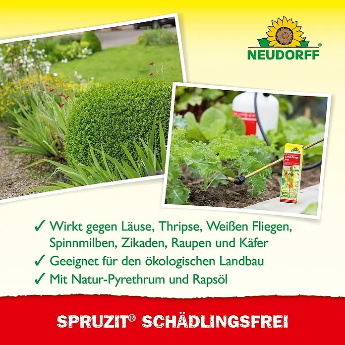 Neudorff Spruzit Schädlingsfrei - 100 ml, Nicht Anwendungsfertig - Schädlingsbekämpfung mit Neudorff Spruzit Schädlingsfrei: Wirksam gegen Schädlinge, geeignet für ökologischen Landbau.
