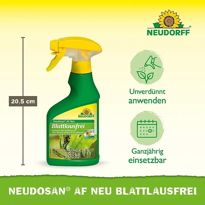 Neudorff Neudosan Blattlausfrei - 250 ml - Bild einer Flasche Neudosan AF Neu Blattlausfrei-Spray, ein Produkt zur Schädlingsbekämpfung an Pflanzen.