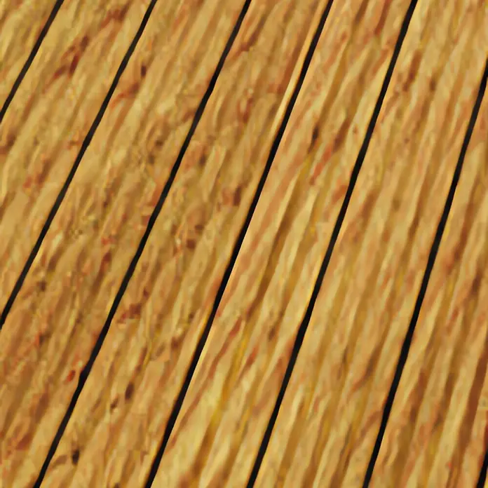Bona Home Terrassen-Öl - Natur, 2,5 l - Nahaufnahme von gelblichen Holzdielen mit dunklen Fugen, ideal als Hintergrund oder Textur für Designprojekte.