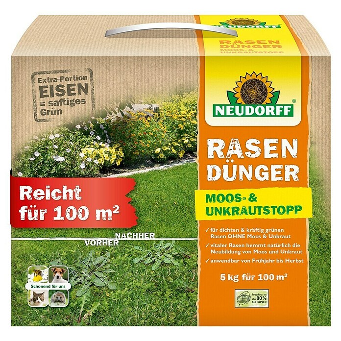 Neudorff Rasendünger Moos- & Unkrautstopp (5 kg) | BAUHAUS