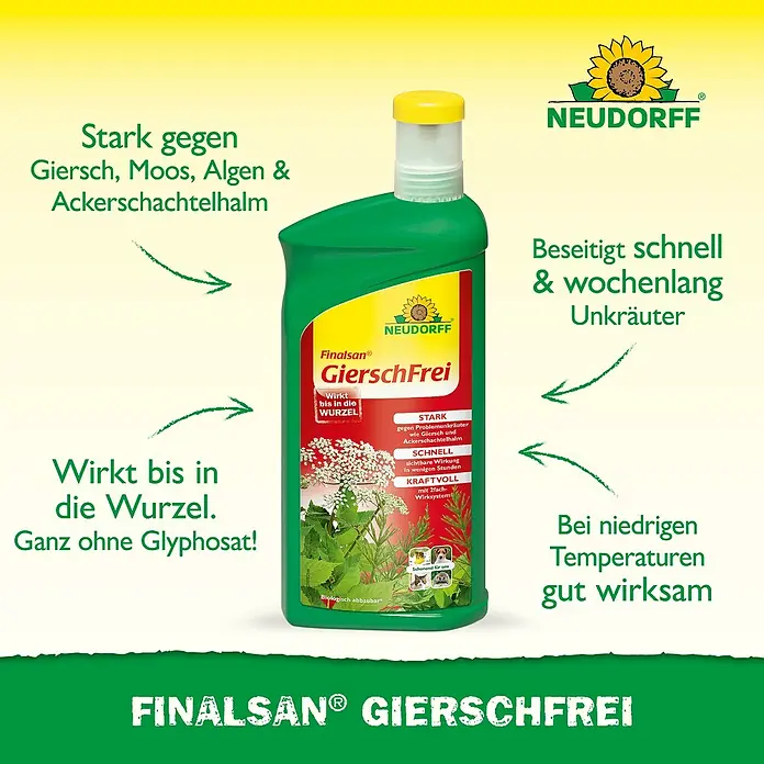 Neudorff Finalsan Gierschfrei - 1 l - Produktbild von Finalsan GierschFrei, einem Unkrautbekämpfungsmittel, das effektiv gegen Giersch und andere Unkräuter wirkt.