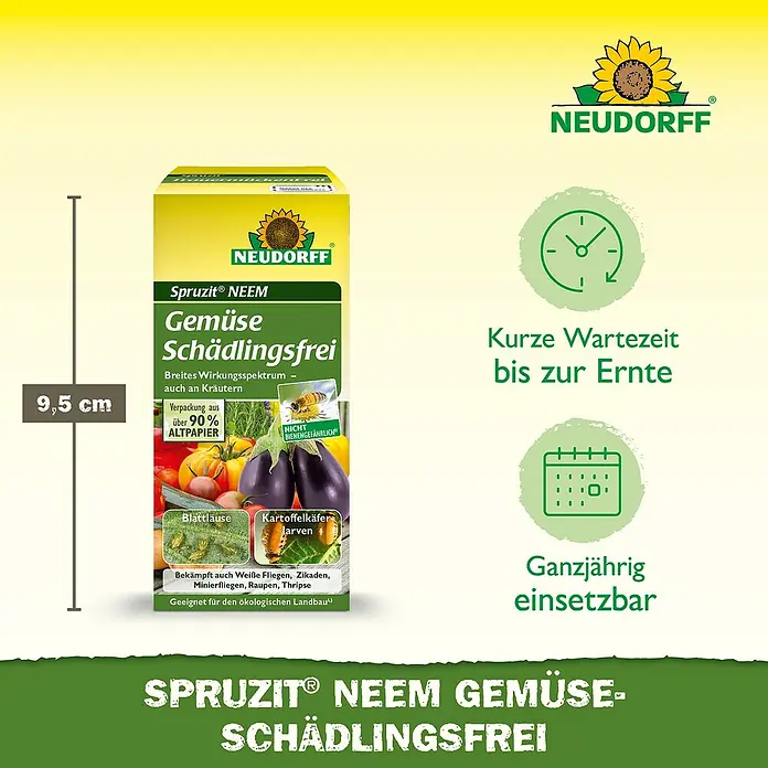 Neudorff Spruzit Schädlingsfrei Neem Gemüse - 30 ml - Neudorff Spruzit Neem Gemüse Schädlingsfrei: Bekämpft Schädlinge auf Gemüse und Kräutern, mit kurzer Wartezeit bis zur Ernte.