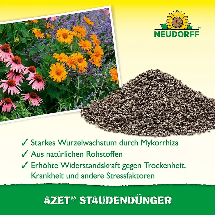 Neudorff Azet Staudendünger - 1,75 kg - Produktbild von Neudorff Azet Staudendünger, einem Dünger für Stauden, der starkes Wachstum und Widerstandskraft fördert.