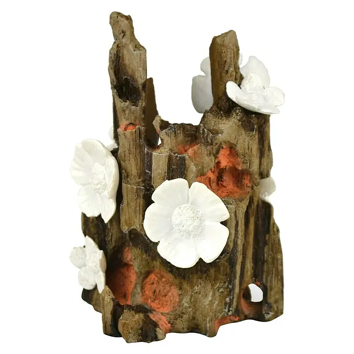biOrb Deko-Set für Aquarien Red Forest - 8 -tlg., Rot/Weiß, Passend für: Aquarien ab 15 l - Dekorative Baumstumpf-Aquariendekoration mit weißen Blüten. Ein hübscher Hingucker für jedes Aquarium und ein sicherer Unterschlupf für Fische.