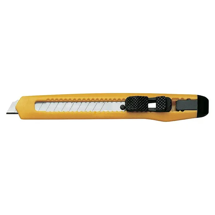 3 Claveles Cuchillo cúter - Largo: 13 cm - Cúter amarillo con hoja retráctil, adecuado para cortar cartón, tela y otros materiales.