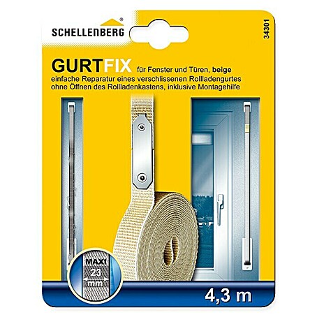Schellenberg Gurtfix Maxi (Länge: 4,3 m, Gurtbreite: 23 mm, Beige)