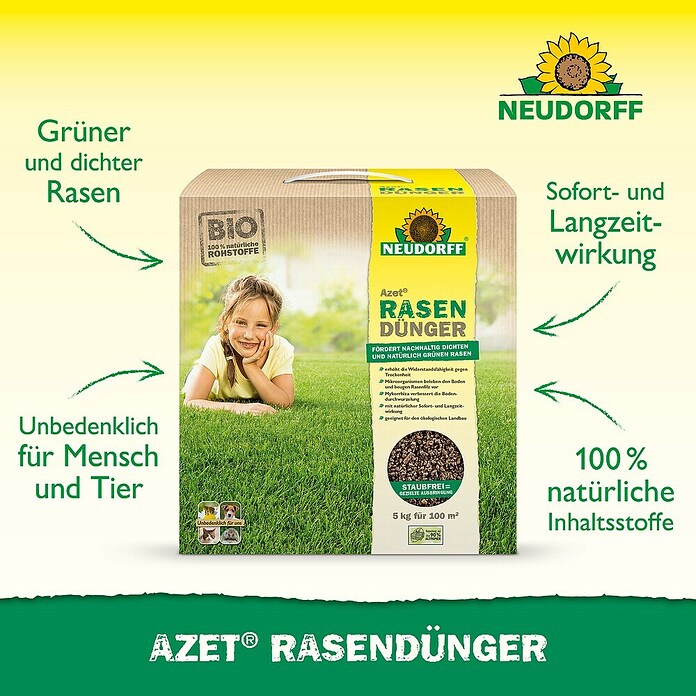 Neudorff Azet Rasendünger (Max. Anwendungsfläche: 100 m²) | BAUHAUS
