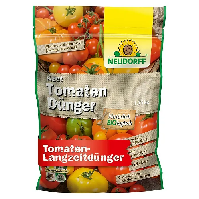 Neudorff Azet Tomatendünger - 1,75 kg - Azet Tomaten-Langzeitdünger von Neudorff, ein biologischer Dünger für eine reiche Ernte und gesunde Tomatenpflanzen.