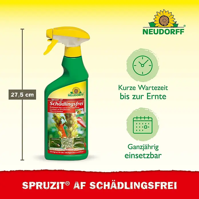 Neudorff Spruzit Schädlingsfrei - 500 ml, Anwendungsfertig - Produktbild: Neudorff Spruzit AF Schädlingsfrei, ein Schädlingsbekämpfungsmittel für Zierpflanzen, Obst und Gemüse.