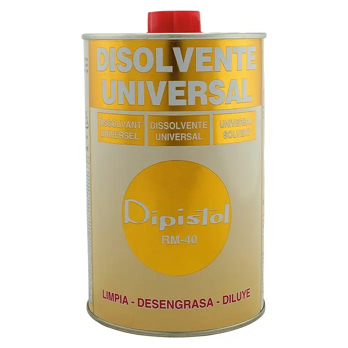 Disolvente Universal RM-40 - 500 ml, Lata - Una lata de disolvente universal Dipistol RM-40, un solvente para limpiar, desengrasar y diluir.