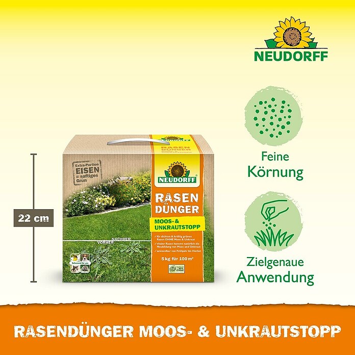 Neudorff Rasendünger Moos- & Unkrautstopp (5 kg) | BAUHAUS