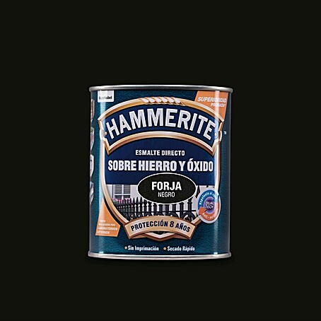 Hammerite Esmalte para metal Hierro y Óxido (Negro, 750 ml, Efecto forja)