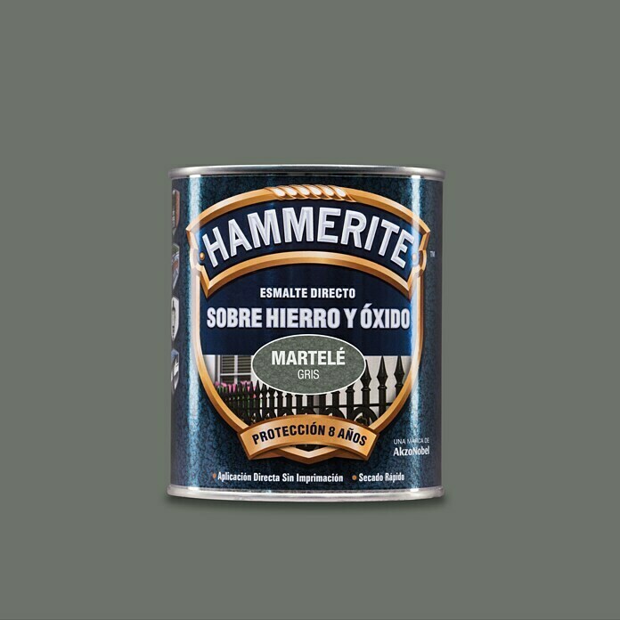 Hammerite Esmalte para metal Hierro y óxido (Gris, 2,5 l, Martelé)