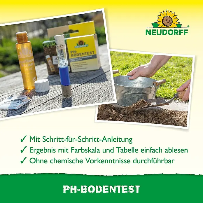 Neudorff pH-Bodentest - 8 Stk. - Das Bild zeigt das Neudorff PH-Bodentest Set, mit dem Sie einfach den pH-Wert Ihres Bodens testen können.