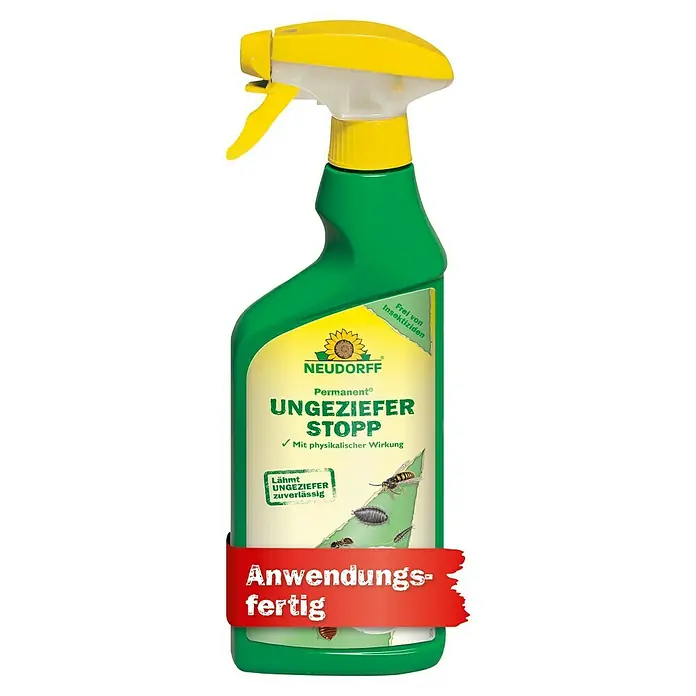 Neudorff Permanent Ungezieferspray Ungezieferstopp - 500 ml - Grüne Sprühflasche mit gelbem Sprühkopf von Neudorff Ungeziefer Stopp, anwendungsfertige Schädlingsbekämpfung.