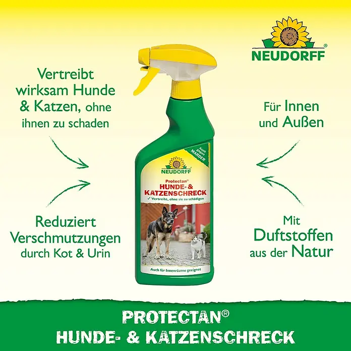 Neudorff Protectan Hunde- & Katzen-Schreck - 500 ml - Das Neudorff Protectan Hunde- & Katzenschreck Spray vertreibt wirksam Hunde und Katzen, ohne ihnen zu schaden. Ideal für Innen- und Außenbereiche.