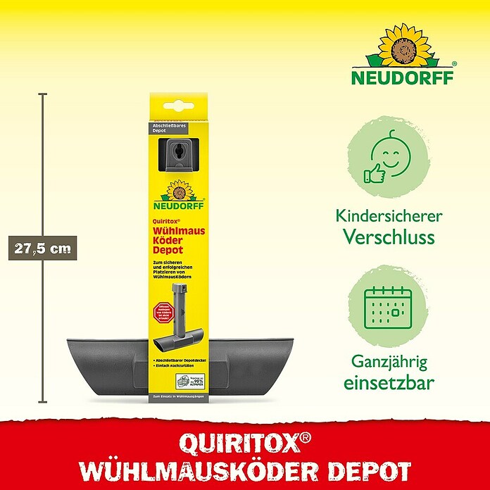 Neudorff Quiritox Wühlmausköder Depot (67 x 248 x 275 mm) | BAUHAUS