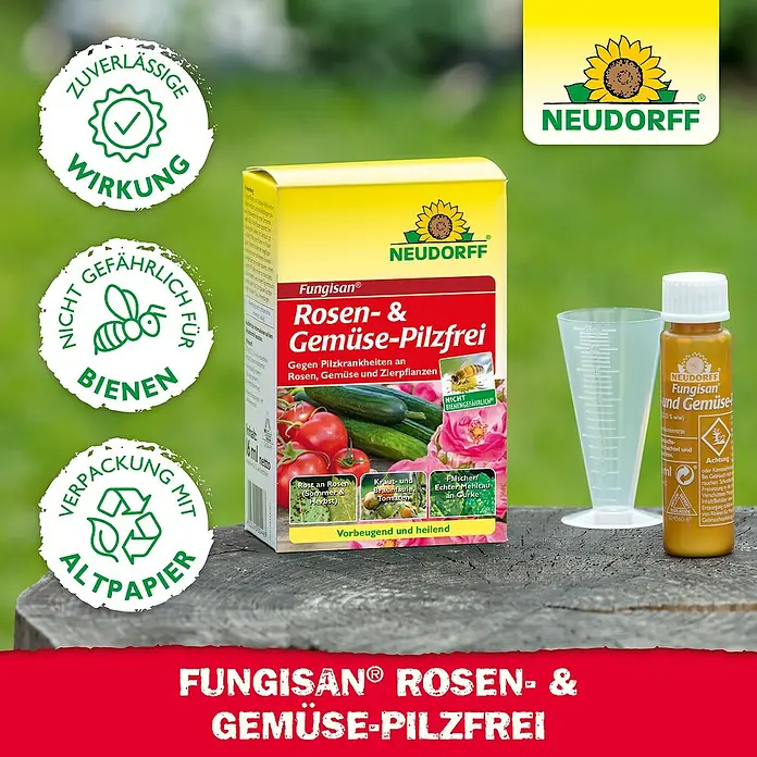 Neudorff Fungisan Rosen- & Gemüse-Pilzfrei - 16 ml - Fungisan Rosen- & Gemüse-Pilzfrei von Neudorff: Zuverlässiger Schutz vor Pilzkrankheiten für Rosen und Gemüse, bienenungefährlich.