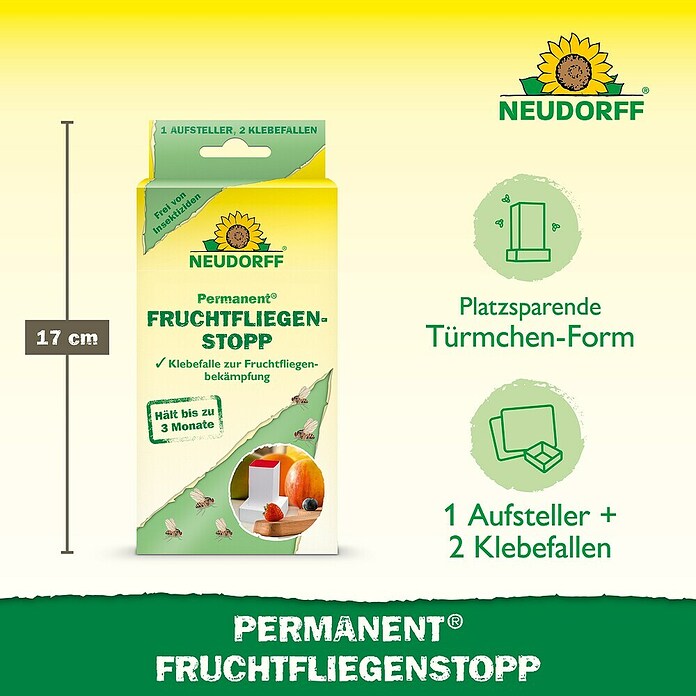 Neudorff Permanent Fruchtfliegen-Falle Fruchtfliegenstopp (3 Stk.) | BAUHAUS