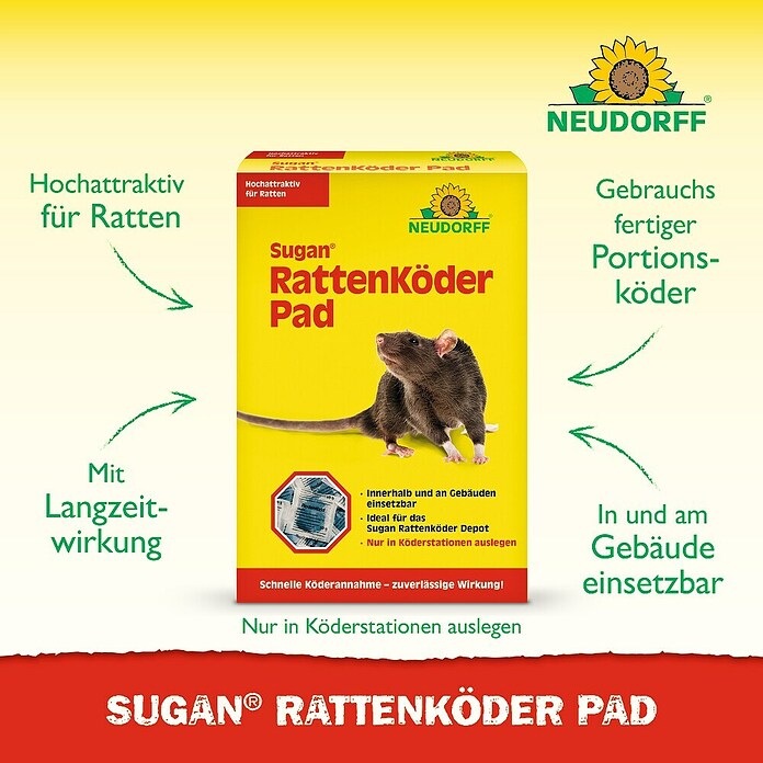 Neudorff Sugan Rattenköder Pads (400 g)