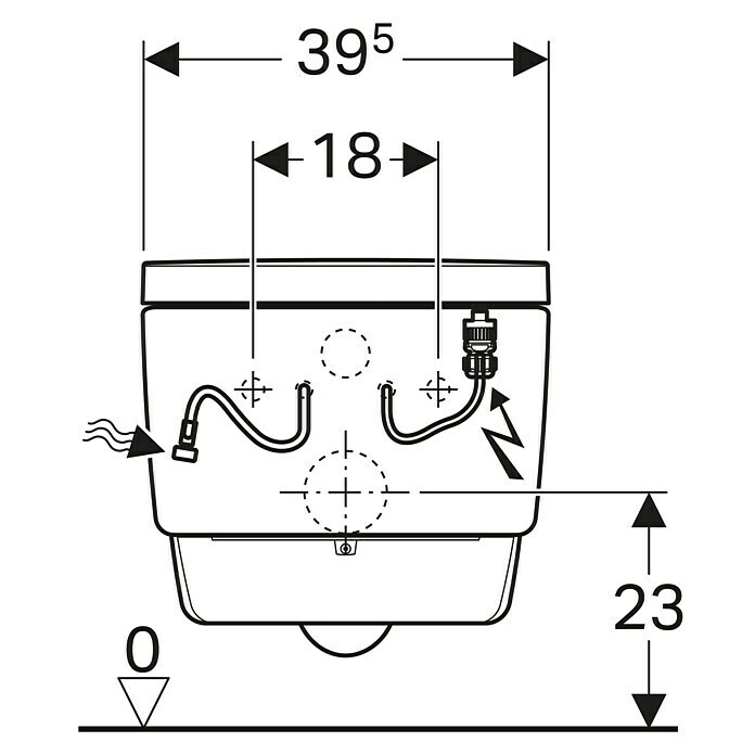 Geberit Wand-Dusch-WC-Set AquaClean Mera ComfortSpülrandlos, Mit schmutzabweisender Glasur, Spülform: Tief, WC Abgang: Waagerecht, Weiß Unknown