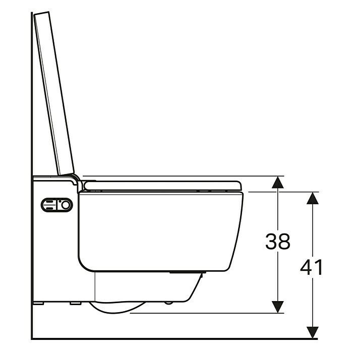 Geberit Wand-Dusch-WC-Set AquaClean Mera ClassicSpülrandlos, Mit schmutzabweisender Glasur, Spülform: Tief, WC Abgang: Waagerecht, Weiß Unknown