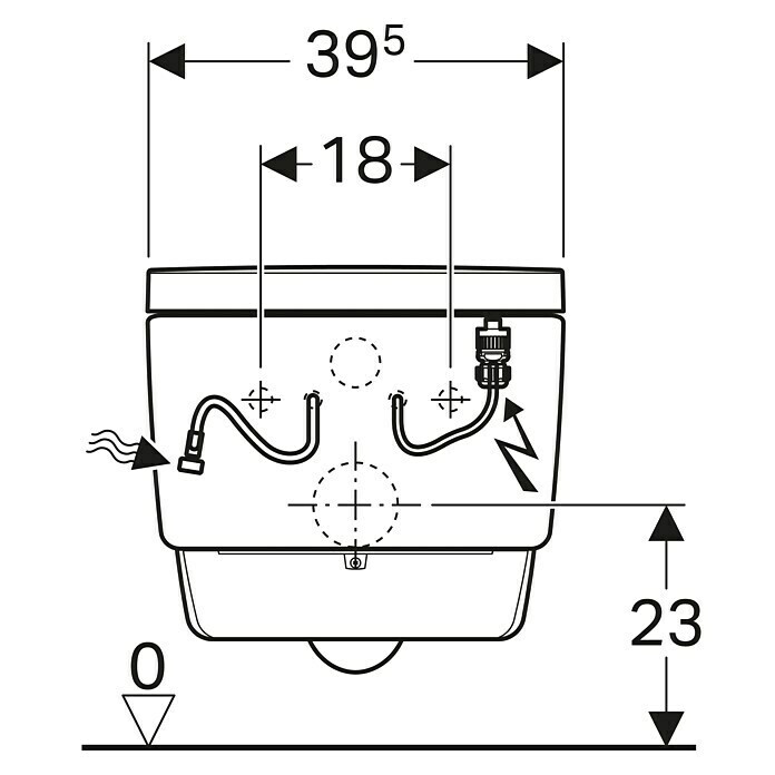 Geberit Wand-Dusch-WC-Set AquaClean Mera ClassicSpülrandlos, Mit schmutzabweisender Glasur, Spülform: Tief, WC Abgang: Waagerecht, Weiß Unknown