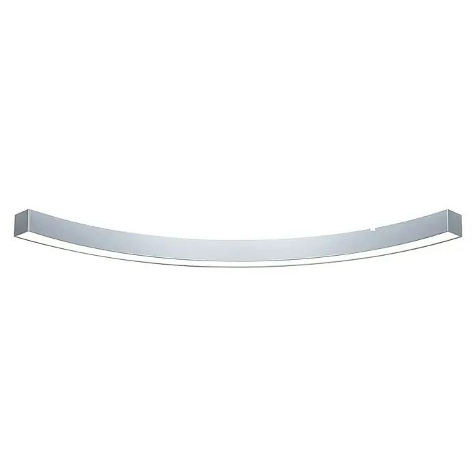 Paulmann Linion Lichtkanal Kurve - Warmweiß, Chrom matt, L x B x H: 53,5 x 4 x 4 cm - Eine gebogene, silberfarbene LED-Lichtleiste, ideal für moderne Innenräume, die eine elegante und energieeffiziente Beleuchtungslösung bietet.