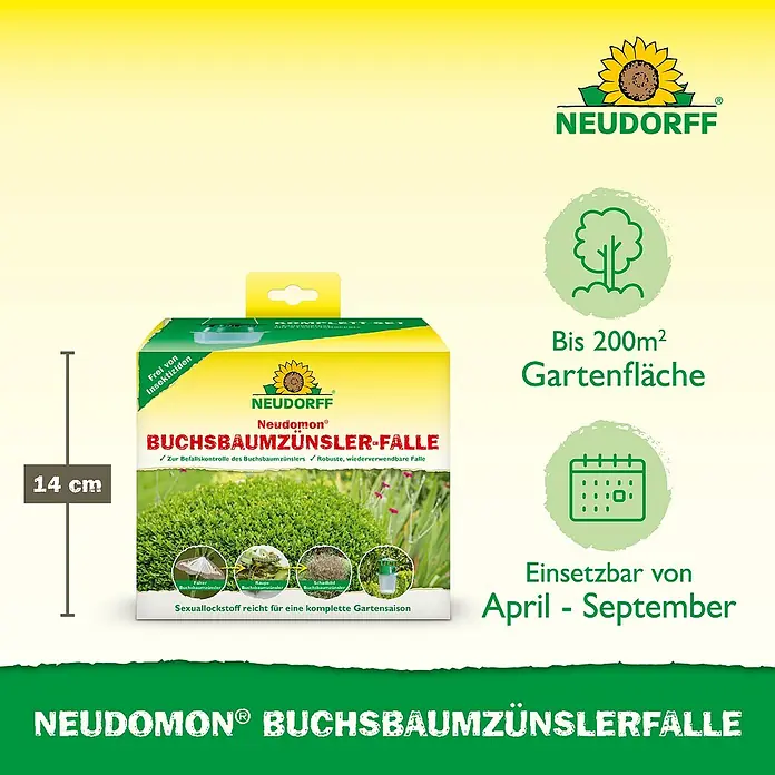 Neudorff Neudomon Buchsbaumzünsler-Falle - 1 -tlg. - Neudomon Buchsbaumzünslerfalle zur Befallskontrolle von Buchsbaumzünslern, für Gärten bis 200m², einsetzbar von April bis September.