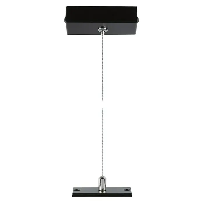 Paulmann Linion Abhängung Seil - L x B x H: 150 x 150 x 4 cm, Signalschwarz - Produktansicht: Schwarze Lampe mit Stahlseilaufhängung. Elegantes Design, ideal für moderne Innenräume.