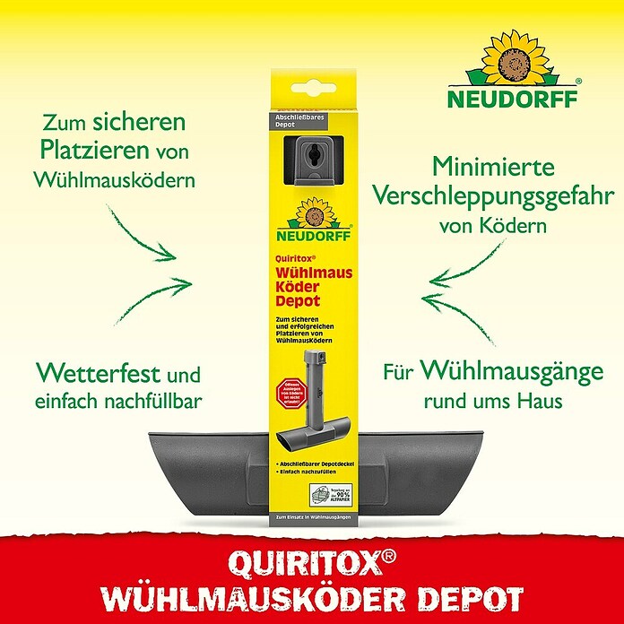 Neudorff Quiritox Wühlmausköder Depot (67 x 248 x 275 mm) | BAUHAUS