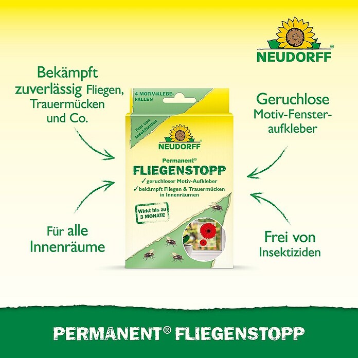 Neudorff Permanent Klebefalle Fliegenstopp (4 Stk.) | BAUHAUS