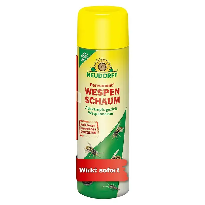 Neudorff Permanent Wespenschaum - 500 ml - Bild einer Dose Neudorff Wespen Schaum, einem Insektizid zur Bekämpfung von Wespen und kriechenden Insekten.