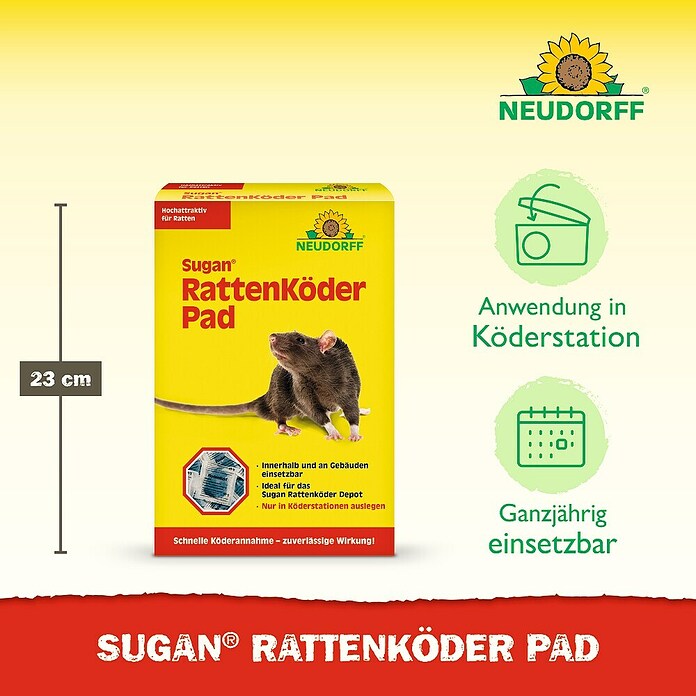Neudorff Sugan Rattenköder Pads (400 g)