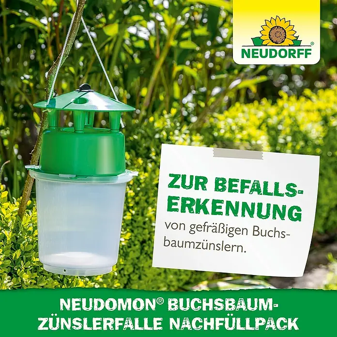 Neudorff Neudomon Buchsbaumzünsler-Falle Nachfüllpack - 2 Stk. - Neudorff Neudomon Buchsbaumzünslerfalle Nachfüllpack zur Erkennung des Befalls. Der Köder lockt die Schädlinge in die Falle.