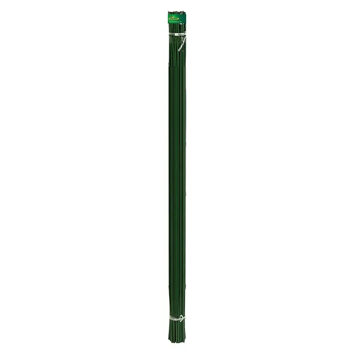 Nortene Tutor de bambú Plast - Largo: 210 cm - Un paquete de estacas de jardín verdes atadas. Perfecto para apoyar plantas en el jardín o huerto, muy útil!