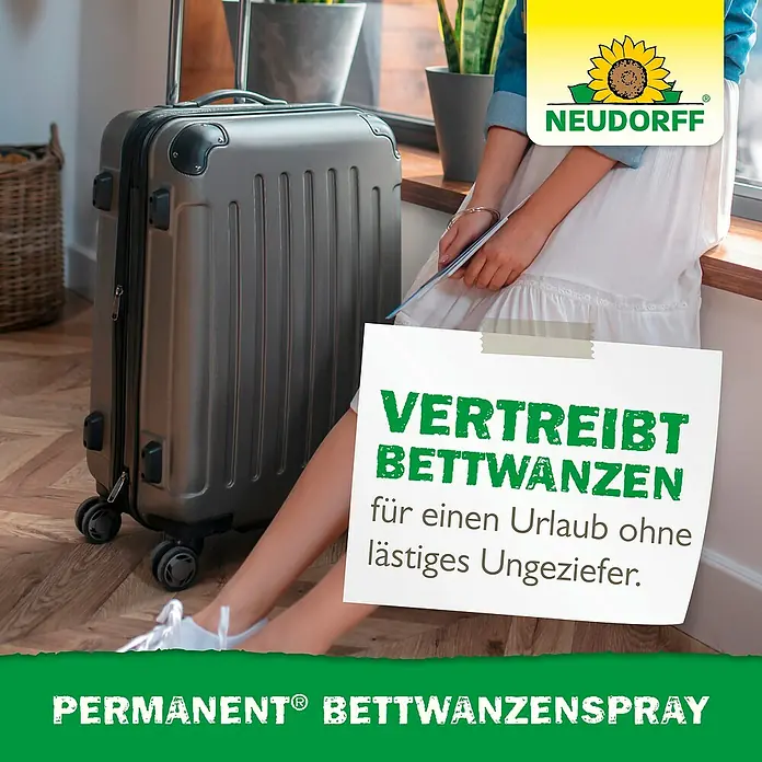 Neudorff Permanent Bettwanzenspray Bettwanzen Spray - Wirkstoff: Spinosad - Neudorff Permanent Bettwanzenspray Anzeige. Mit Reisekoffer, betont schädlingsfreien Urlaub.