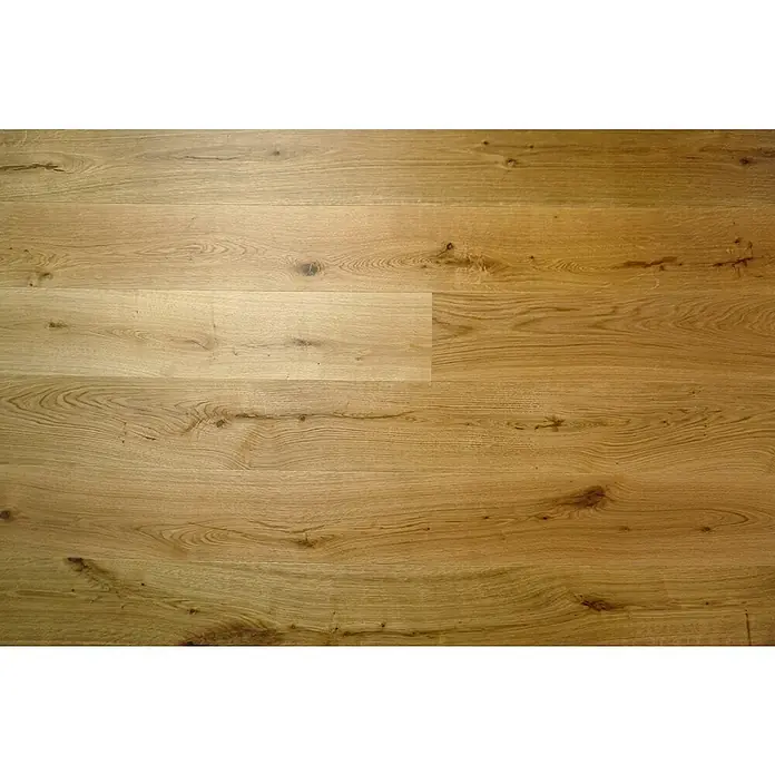 Parkett Eiche Rustikal - Eiche Rustikal, Landhausdiele, 1.900 x 190 x 14 mm - Helle Holzfußbodendielen mit natürlicher Maserung und Ästen.