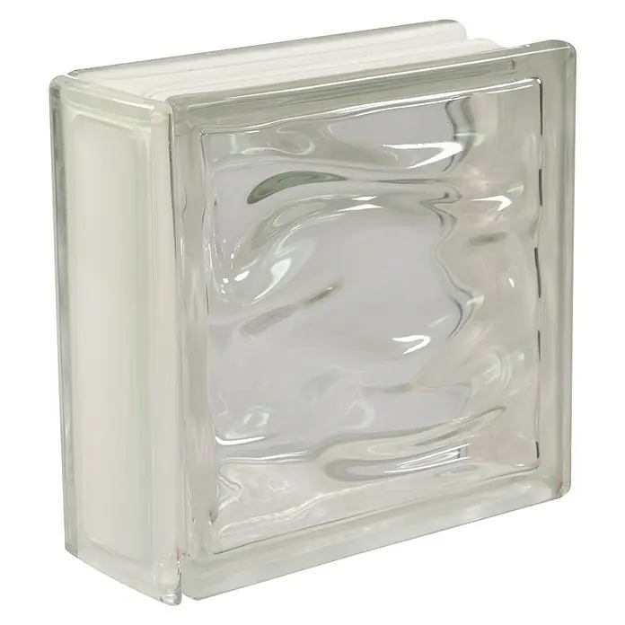 Fuchs Design Glasbausteinprofil - Weiß, 18 x 8 cm, Glas - Klarglas-Design-Glasbaustein. Ein dekoratives und lichtdurchlässiges Bauelement, ideal für moderne Innenräume und zur Akzentuierung von Wanddesigns.