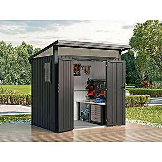 Gardol Gerätehaus Style (Außenmaß inkl. Dachüberstand (B x T): 225 x 190 cm, Metall, Schwarz)