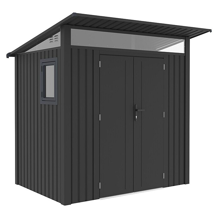 Gardol Gerätehaus Style (Außenmaß inkl. Dachüberstand (B x T): 225 x 190 cm, Metall, Schwarz) | BAUHAUS