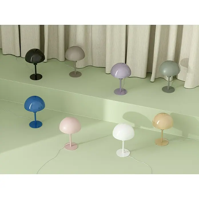 Nordlux Lámpara de sobremesa Ellen mini - 40 W, L x An x Al: 16 x 16 x 25 cm, Verde, E14 - Una gama de lámparas de mesa de diseño de seta coloridas que iluminan una habitación con su suave luz.