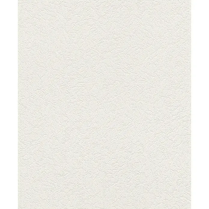 Rasch Selection Papiertapete Relief Putzstruktur - Weiß, Betonoptik, 10,05 x 0,53 m - Nahaufnahme einer strukturierten, cremefarbenen Tapete, die ein dezentes, aber elegantes Wanddesign zeigt.