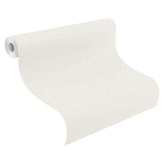 Rasch Selection Papiertapete Relief Putzstruktur - Weiß, Betonoptik, 10,05 x 0,53 m - Rolle weißer strukturierter Tapete.