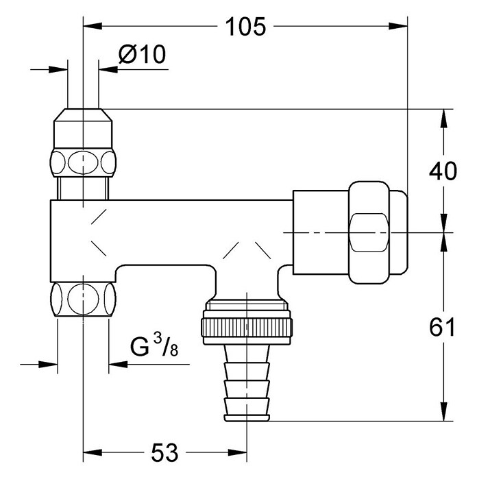 Grohe Geräteventil (⅜″, Verchromt)