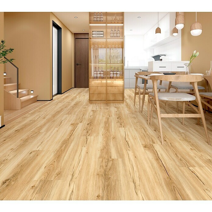Vinylboden SPC Eiche Sierra Hell (122 x 22,9 x 4 mm, Landhausdiele, Sierra hell) | BAUHAUS