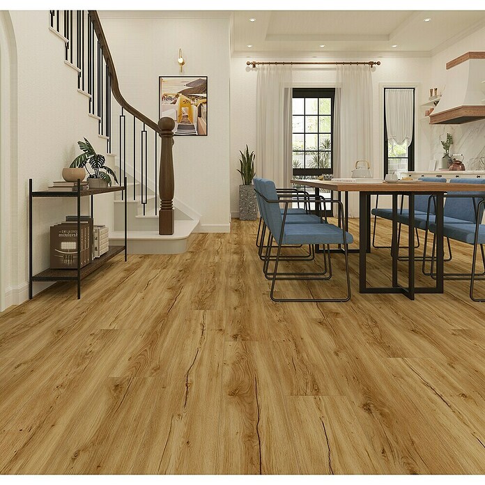Vinylboden SPC Eiche Sierra Dunkel (122 x 22,9 x 4 mm, Landhausdiele, Sierra Dunkel) | BAUHAUS