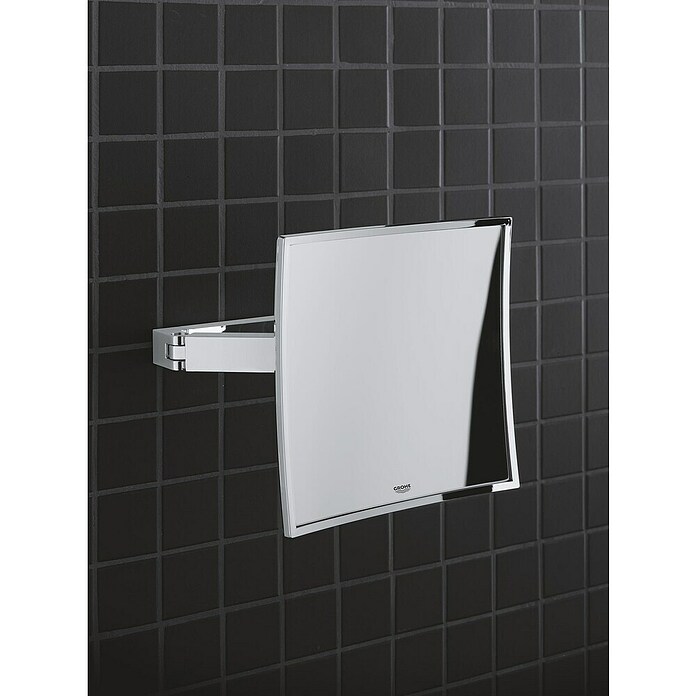 Grohe Selection Cube Kosmetikspiegel (Vergrößerung: 3-fach, B x H: 22,3 x 22,3 cm, Chrom) | BAUHAUS